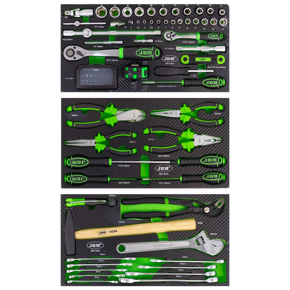 [14327] JEU DE 3 MODULES EVA CARBONE POUR OUTILS - POUR 53672