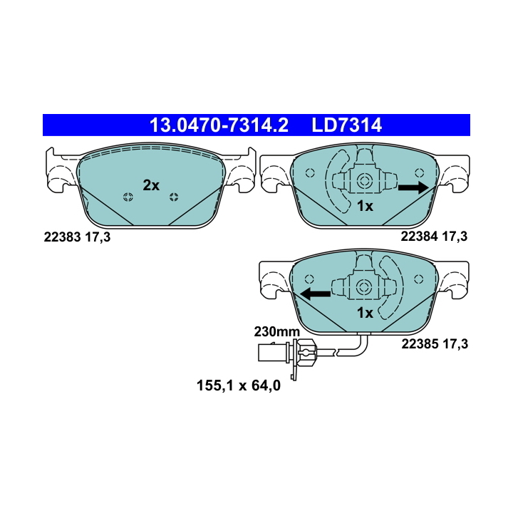 JEU DE PLAQUETTES DE FREIN AV AUDI A4 B9 (8W2, 8WC)