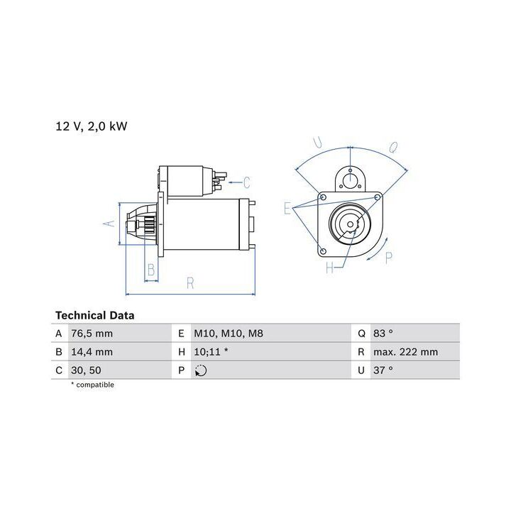 [SPS8200621305] DÉMARREUR RENAULT TRAFIC II Code Moteur M9R 786