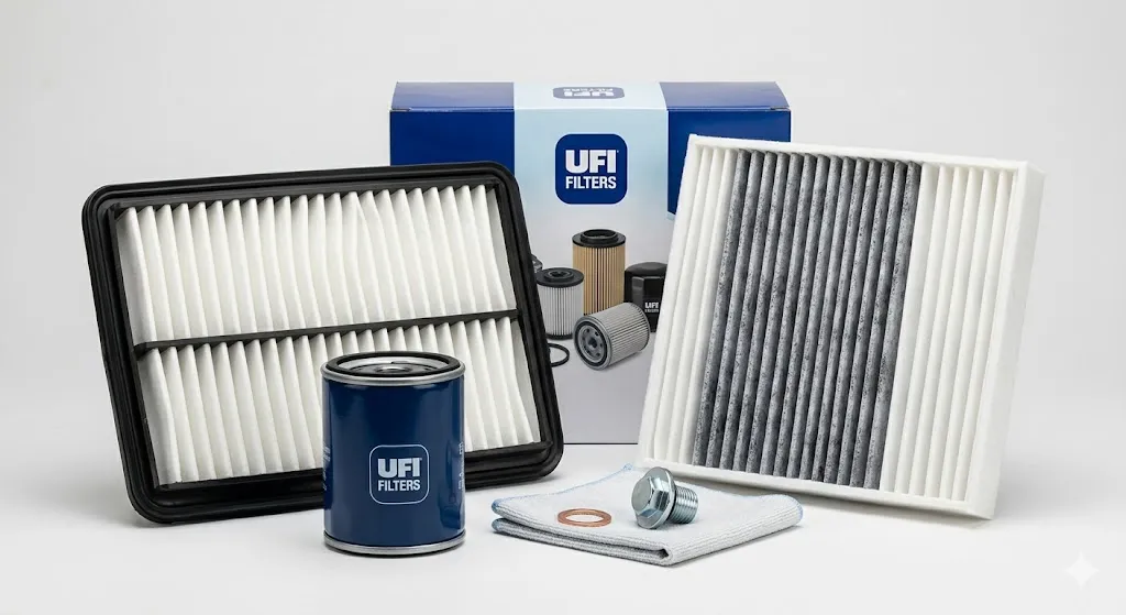 KIT MAINTENANCE INTÉGRAL UFI FILTERS – 3 FILTRES + BOUCHON+JOINT – MOTEUR 1.2 PURETECH (EB2FA / HMR)