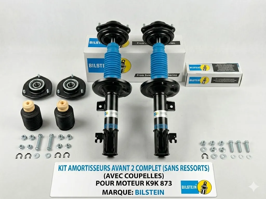 [SUSP-2-K9K873-BILST-COMP] KIT AMORTISSEURS AVANT COMPLET (AVEC COUPELLES) - K9K 873 - BILSTEIN