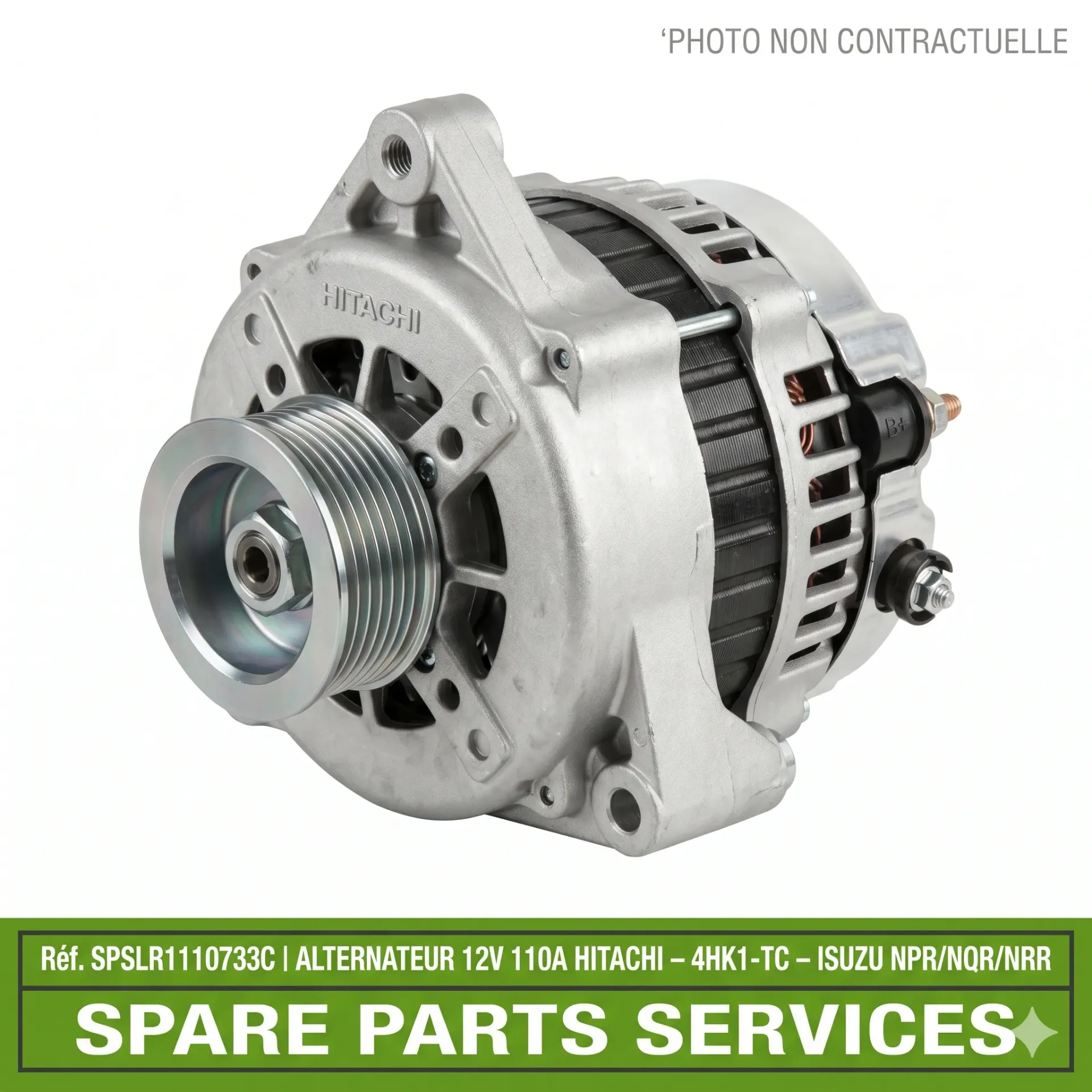 [SPSLR1110733C] ALTERNATEUR 12V 110A HITACHI – MOTEUR 4HK1-TC – ISUZU NPR/NQR/NRR