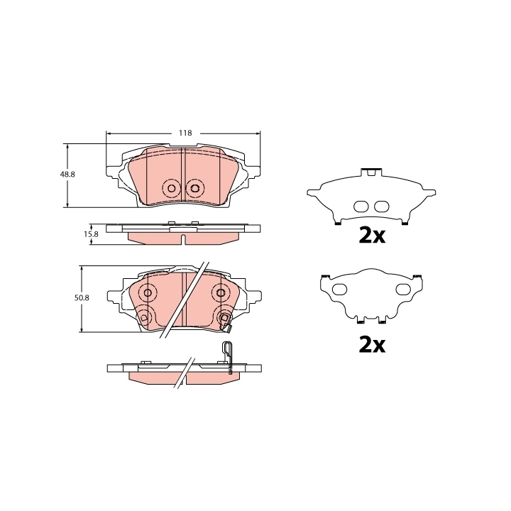 [SPSGDB2344] Plaquettes de frein ARG/ARD TRW – Moteur 2ZR-FXE – Toyota c-hr