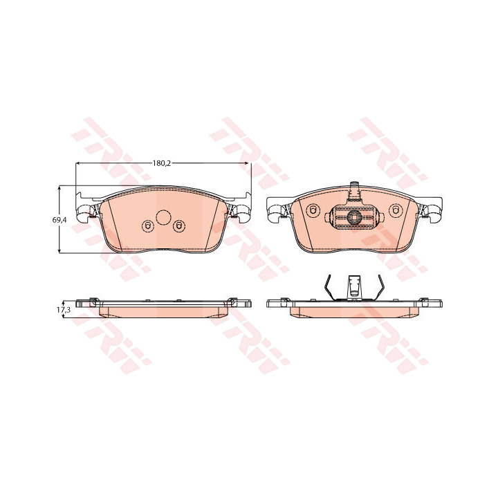 [SPSGDB2169] Plaquettes de frein AVG/AVD TRW – Moteur DV5RCF – Citroën spacetourer