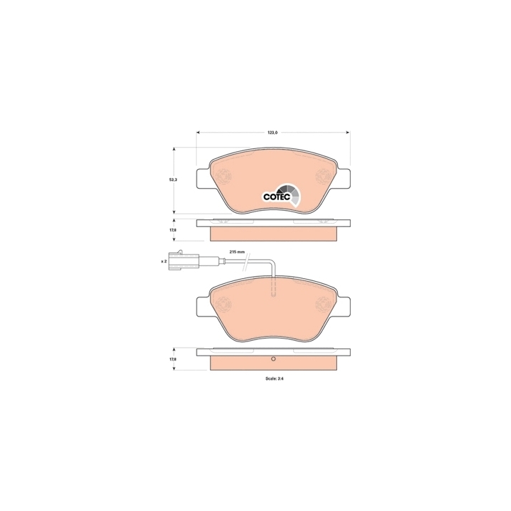 [SPSGDB1842] Plaquettes de Frein AVG/AVD TRW – Moteur DV4C – Citroën Nemo