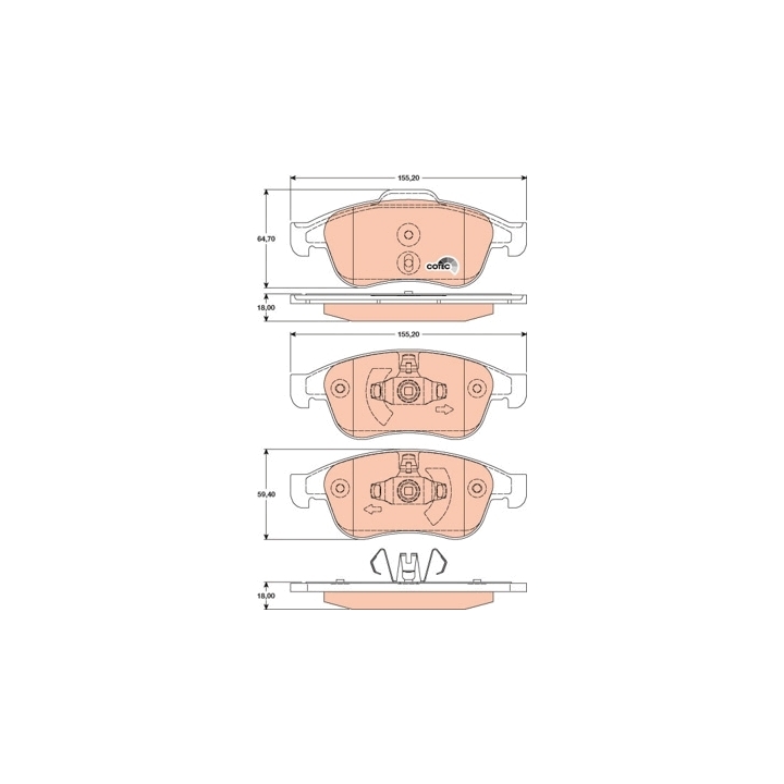Kit Plaquettes Frein AV TRW GDB1789 – Dacia Duster II / Lodgy K9K-872 / K9K-876
