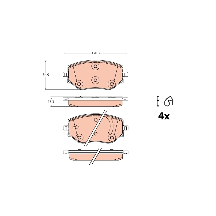 [SPSW7076] Kit plaquettes frein AV TRW GDB2324 – Dacia Sandero III / Logan III tce 90 H4D-470