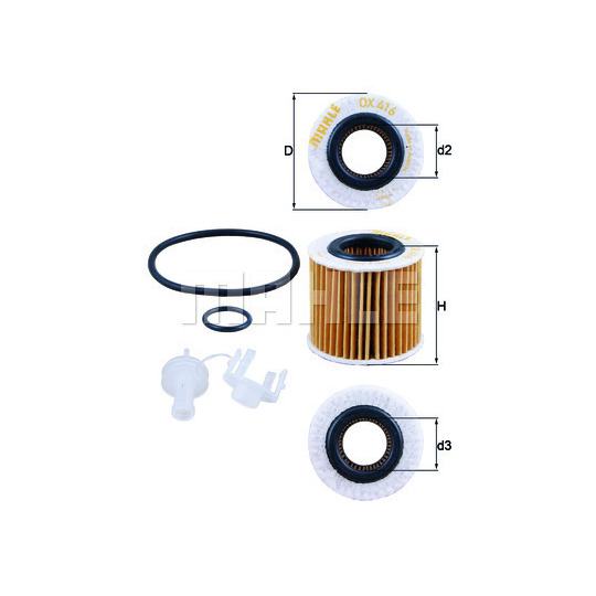 [SPSOX416D2] Filtre à huile mahle – Moteur 1KR-FE – Toyota Yaris