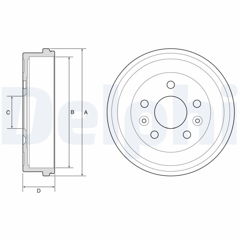 [SPSBF597] Tambour Frein AR Delphi – Moteur K9K 876 – Dacia Duster II / Renault Kangoo III / Express IV
