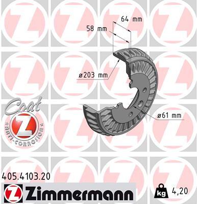 [SPS405410320] Tambour Frein AR Zimmermann – Moteur H4D 470 – Dacia Sandero III Restyling BJI