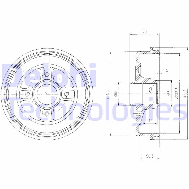 [SPSBF427] Tambour Frein AR Delphi – Moteur H4D 470 – Dacia Sandero III pre-restyling / Logan III