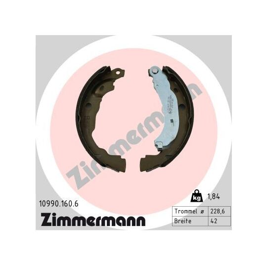 [SPS109901606] Garnitures Tambour AR Zimmermann – Moteur K9K 876 – Renault Kangoo III