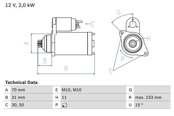 [SPS0986025730] Démarreur BOSCH – Nissan Pathfinder III (R51)