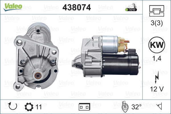 [SPS438074VALEO] démarreur Valeo – Moteur K9K 1.5 dCi – Renault Dacia