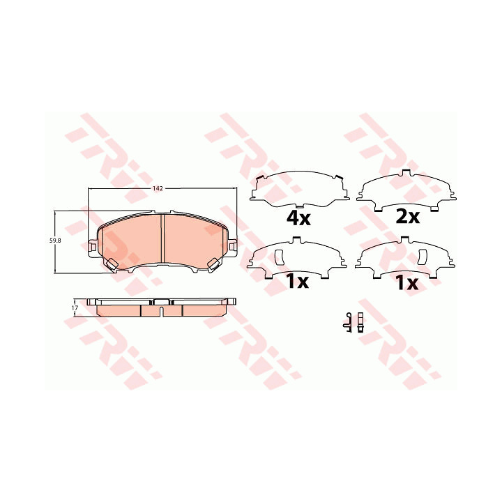 [SPSGDB3622] plaquettes de frein AV TRW – Moteur K9K 636 – Nissan Qashqai II